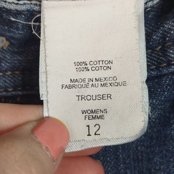 Eddie Bauer Dark Blue Flare & Wide Leg Jeans - Picture 7 of 12